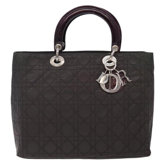 Christian Dior Canage Hand Bag Nylon Khaki Purple Silver Auth bs29344 - Picture 2 of 16